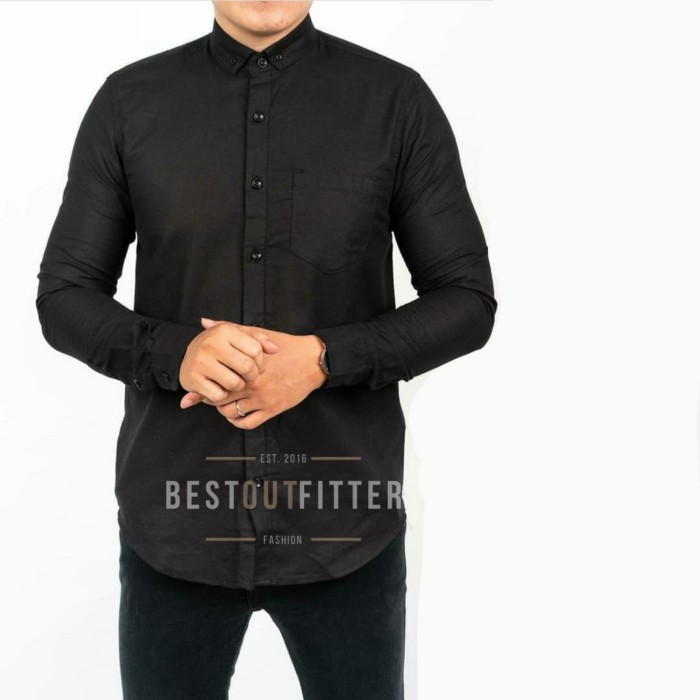 Áo sơ mi trơn tay dài CASUAL C1B4 cho nam