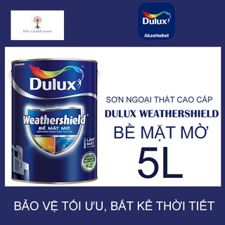 Sơn nước ngoại thất - Cao cấp - Dulux Weathershield - Bề mặt mờ - 5L