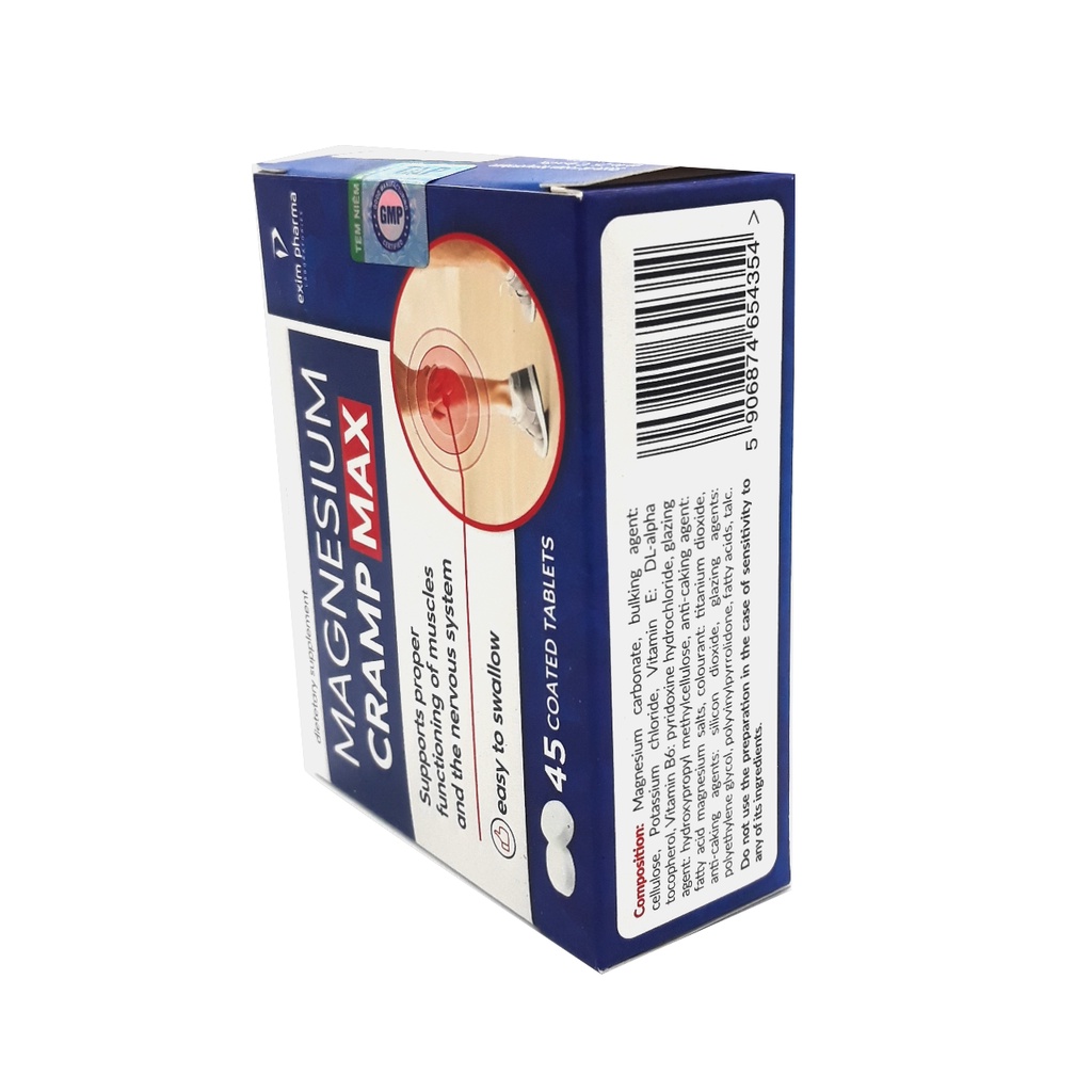 Viên Uống Giảm Co Cơ Chuột Rút, Tê Bì Chân Tay, Đau Mỏi Cơ Bắp, Bổ Sung Magie, B6