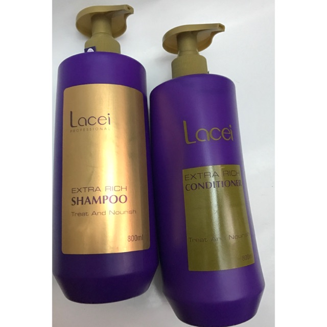 Bộ Dầu gội và dầu xả Lacei 800ml phục hồi tóc hư (1 bộ)