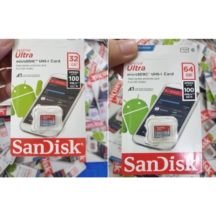 Thẻ Nhớ 32GB Sandisk MicroSD Ultra Upto 100MbS 667x - Bảo hành 5 năm