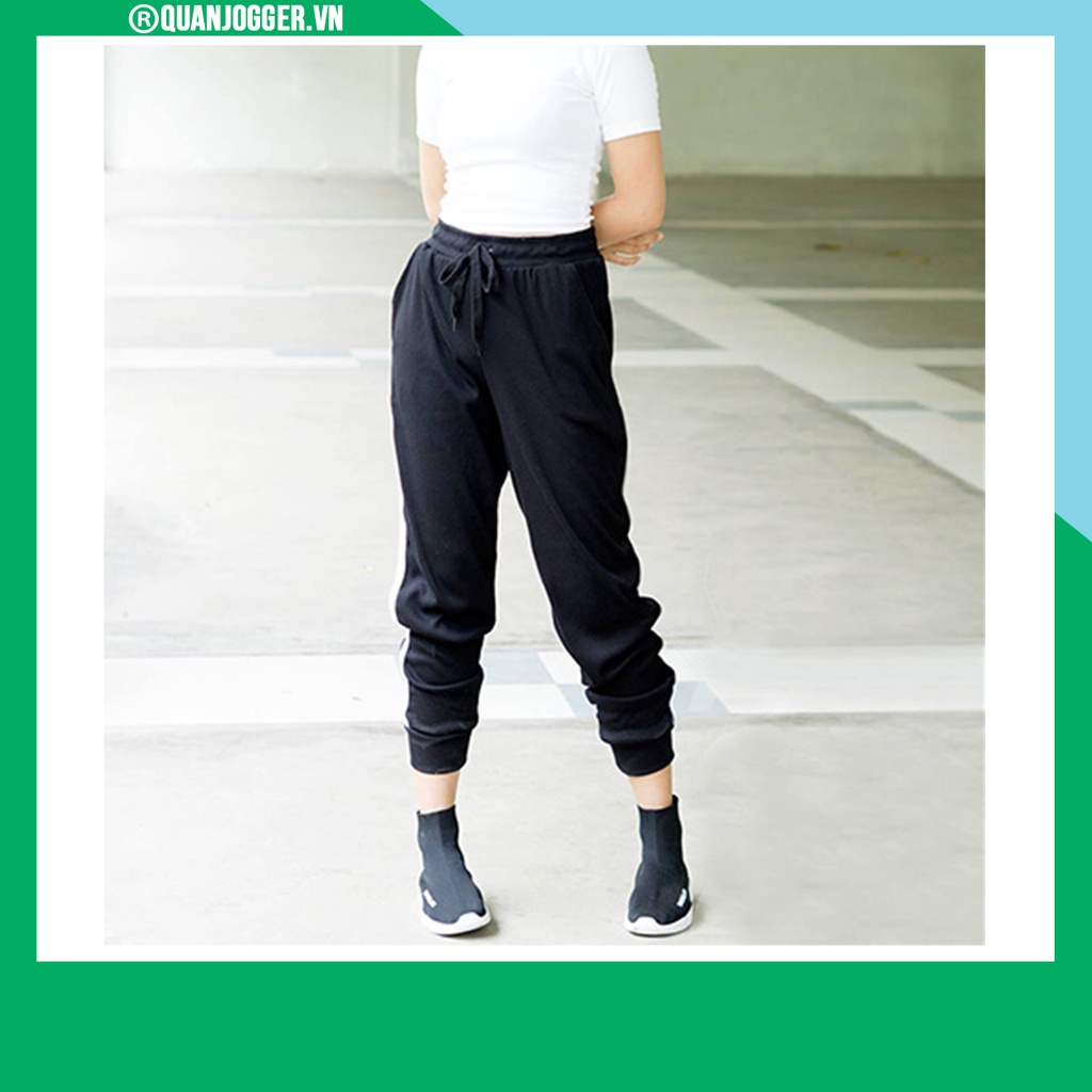 Quần jogger thun nữ đen Hàn Quốc