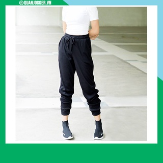 Quần jogger thun nữ đen Hàn Quốc