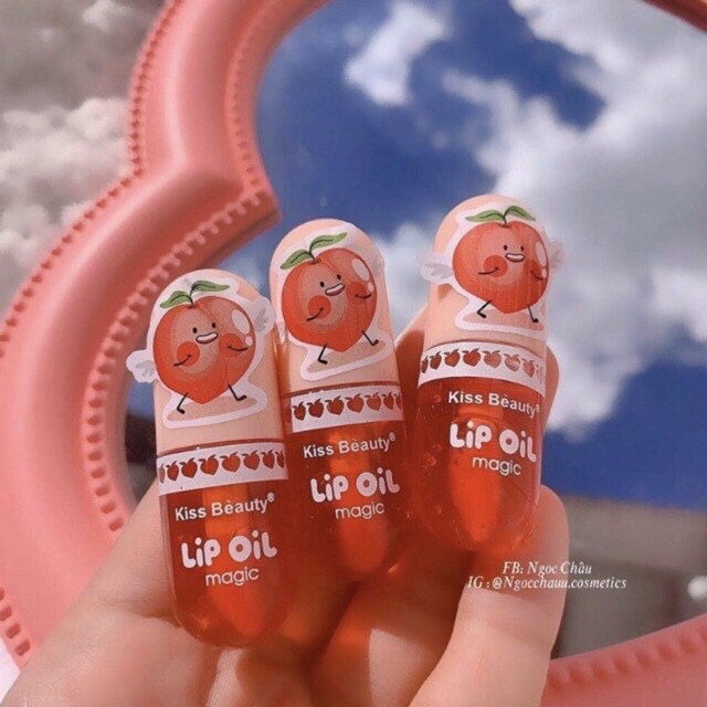 Son bóng môi Lip oil mùi đào cute KB K401 | BigBuy360 - bigbuy360.vn