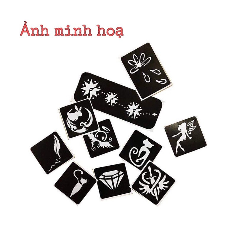 MỰC XĂM GIẢ HENNA ĐEN VỎ BẠC SIÊU ĐEN BỀN MÀU 4-7 ngày (Tặng sticker ngẫu nhiên)