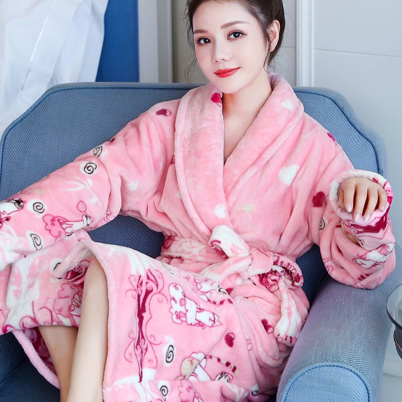 Áo Choàng Ngủ Dáng Dài Chất Nỉ Dày Dặn Thời Trang Thu Đông Cho Nữ | BigBuy360 - bigbuy360.vn