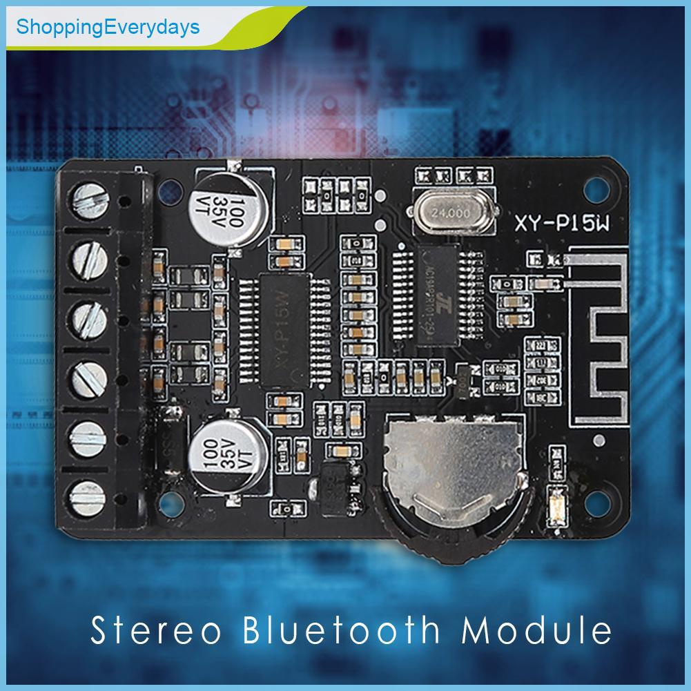 （ShoppingEverydays） 12V 24V 10W 15W 20W Stereo Bluetooth-compatible Module Power Amplifier Dual-Way Board