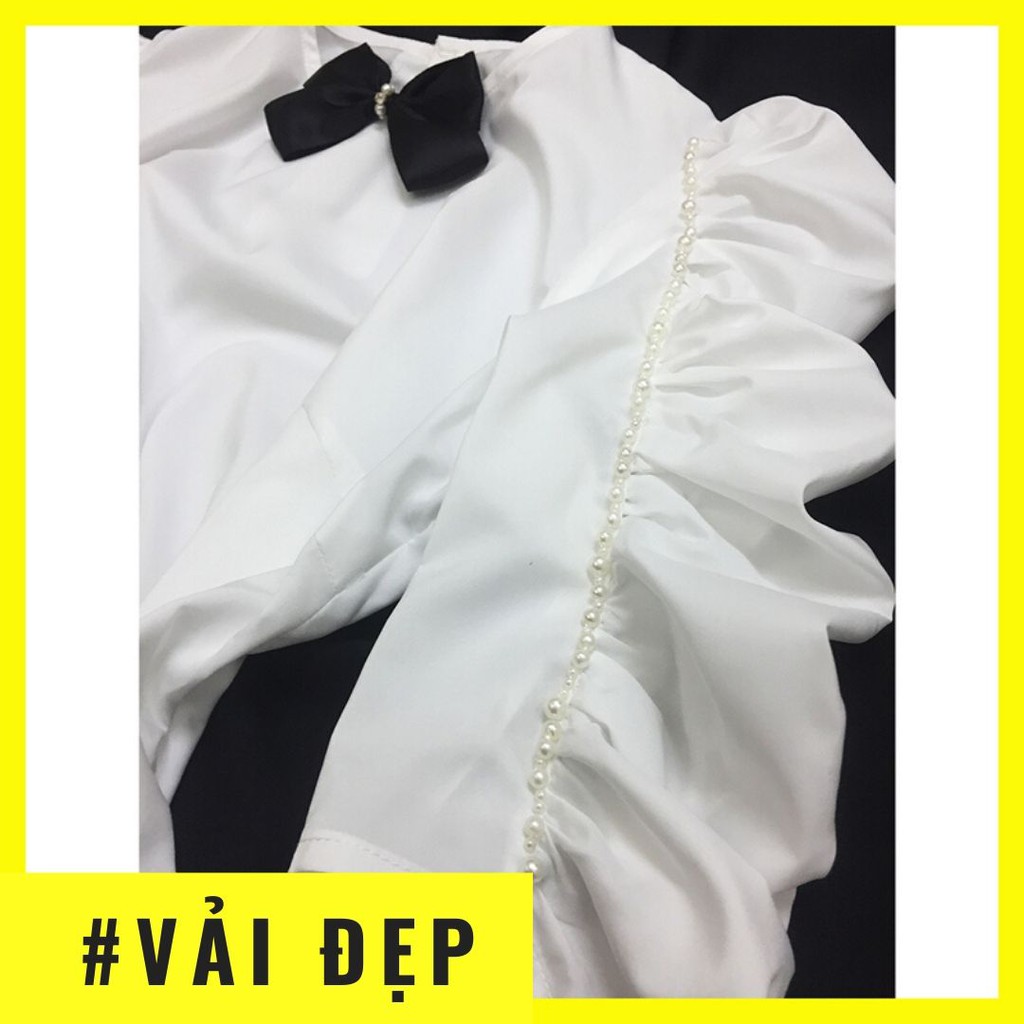 Áo sơ mi nữ trắng tay lửng💖Ảnh thật💖 Áo trắng kiểu sang trọng dự tiệc