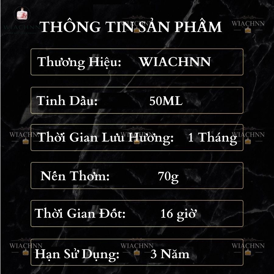 Set Quà Tặng (Kèm Túi) Nến Thơm và Tinh Dầu Thơm Phòng WIACHNN Sang Trọng Thanh Lọc Không Khí SQT