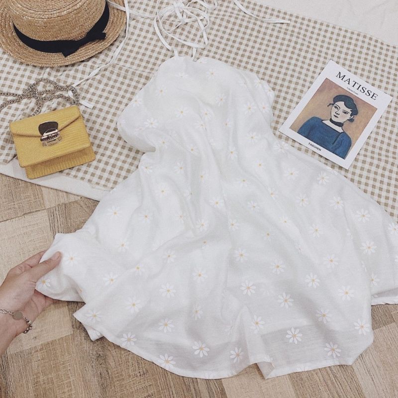 ÁO YẾM HOẠ TIẾT HOA CÚC HOẠ MI ✨🌼🌈🦋 | BigBuy360 - bigbuy360.vn