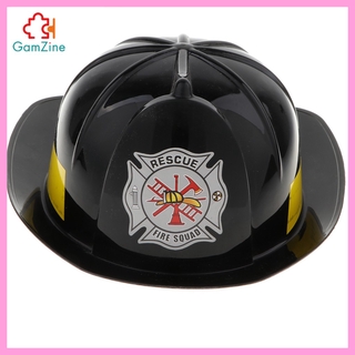 GamZine Dress Up Toy Fireman Role Play Tools Plastic Safety Hat Helmet for Kid Black
