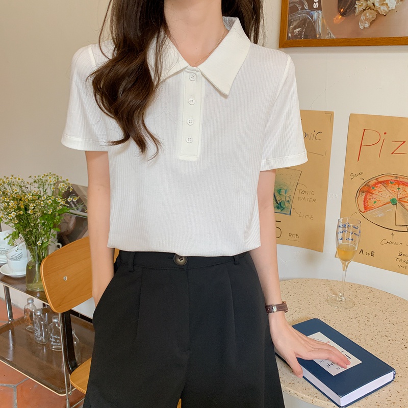 Áo Thun polo Ngắn Tay Phối Hai Màu Thời Trang Sành Điệu 49395