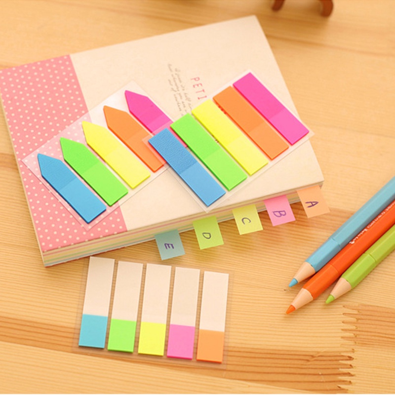 Bộ 20 Nhãn Dán Màu Huỳnh Quang Trong Suốt Tiện Dụng Cho Học Sinh