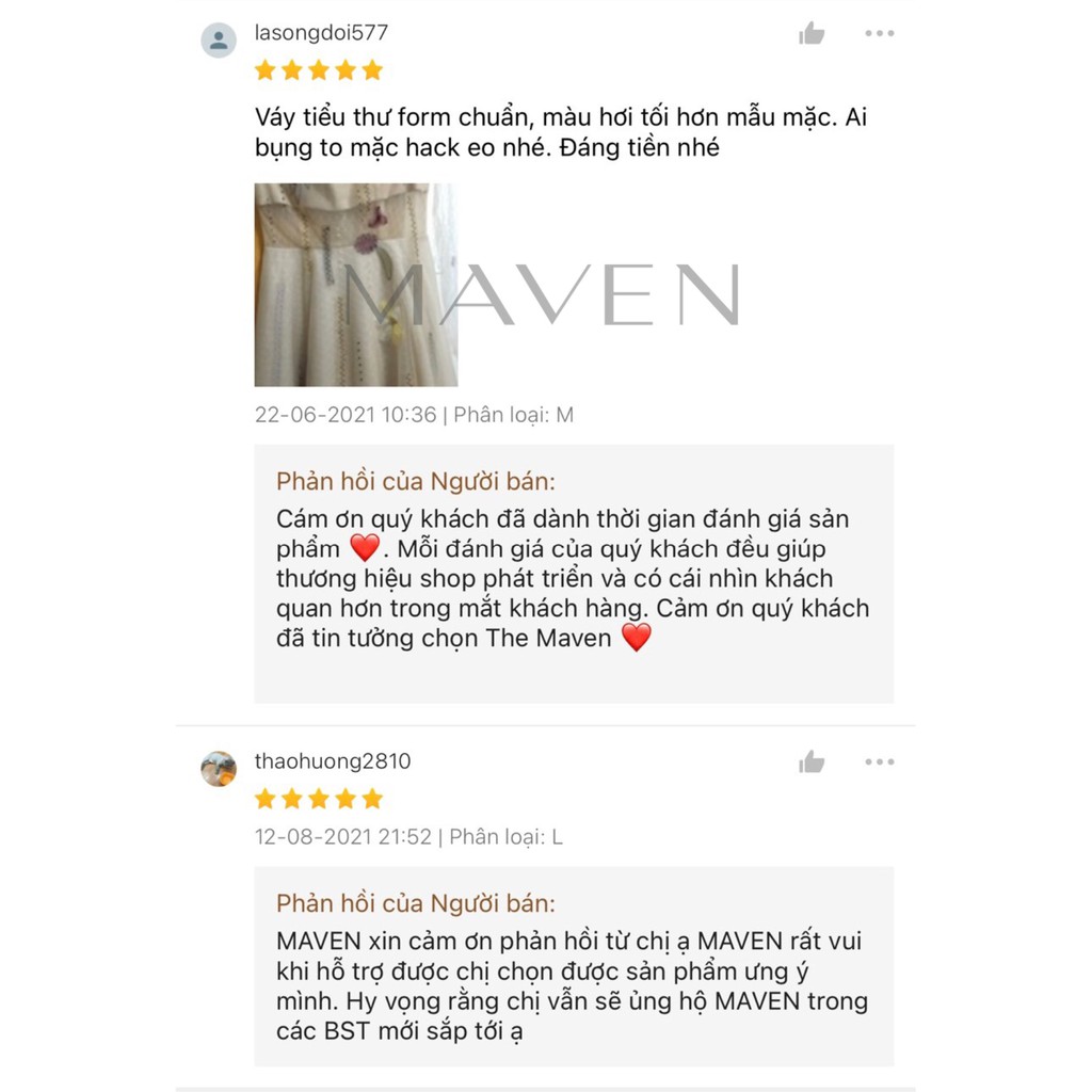 MAVEN - Váy beige lưới hoa tay dài đính kết Santorina Dress