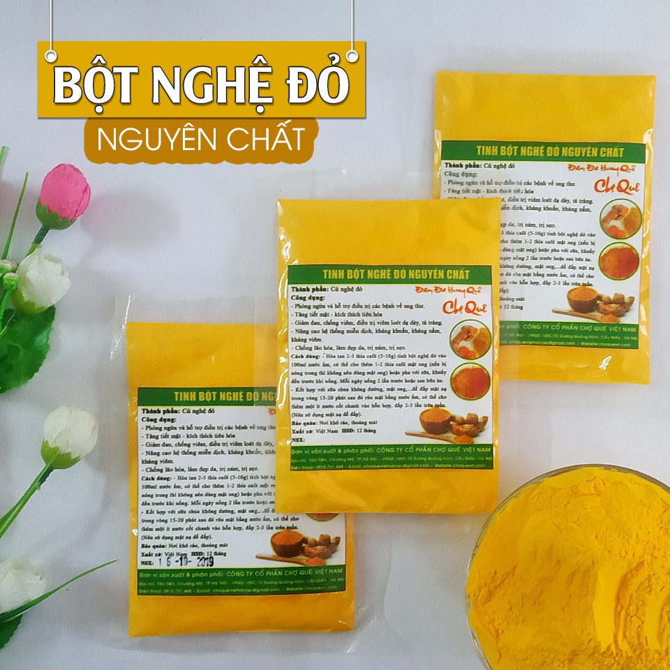 Combo 3 Gói Tinh Bột Nghệ Đỏ Nguyên Chất 100g