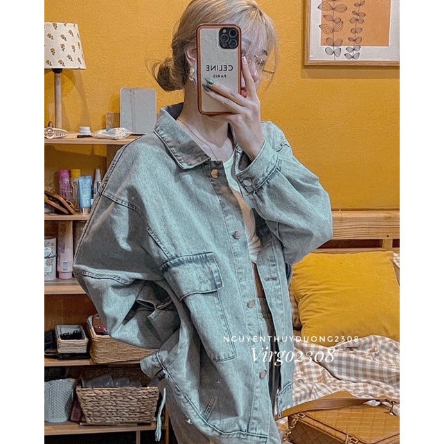 [HÀNG SẴN]Áo khoác DENIM JACKETS FORM OVERSIZE 2 túi bụng siêu chất
