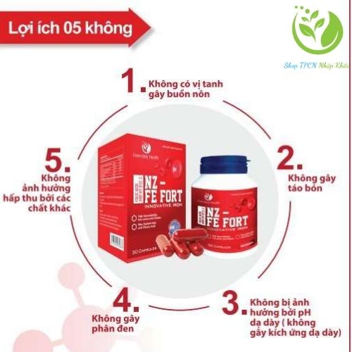 Viên Sắt nhập khẩu FE FORT từ Everyday Health  Dùng cho phụ nữ mang bầu, người thiếu máu do sắt