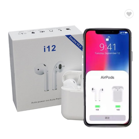 ( RẺ NHẤT SHOPEE )Tai nghe Bluetooth không dây i12S TWS có hộp sạc chuyên nghiệp cho IOS Androi