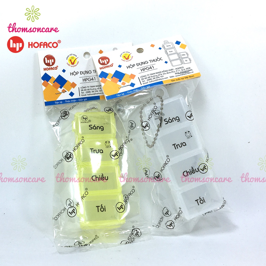 Hộp chia thuốc theo ngày sáng trưa chiều tối 4 ngăn, khay phân liều đựng thuốc loại mini thoeo buổi nhiều ngăn