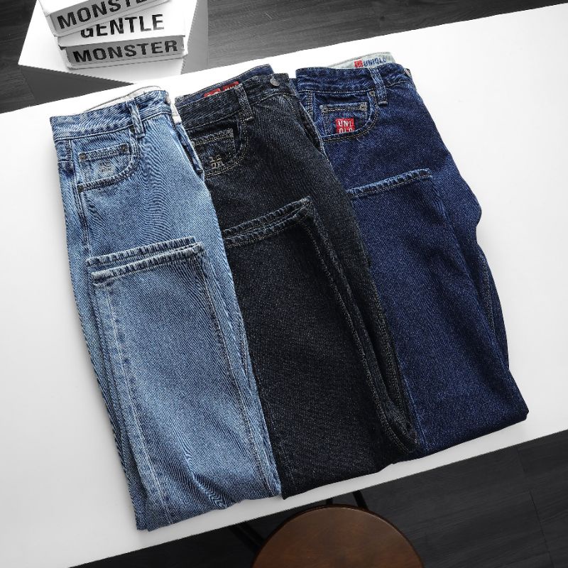 Quần Jean Nam Cổ Điển Vải Thô Ống rộng Đáy Dài , Quần Jean Nam Ống Rộng Big Size - 3bros Quần Áo Xuấ