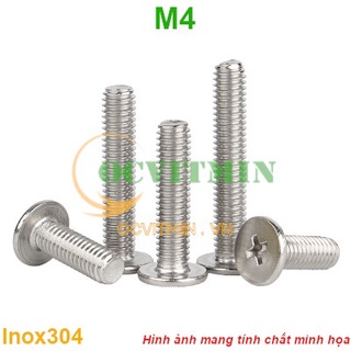 Shopee.vn/ocvitmin  Ốc Bake Đầu Dẹp Mỏng M4 Inox 304 Hơi Hút Nam Châm