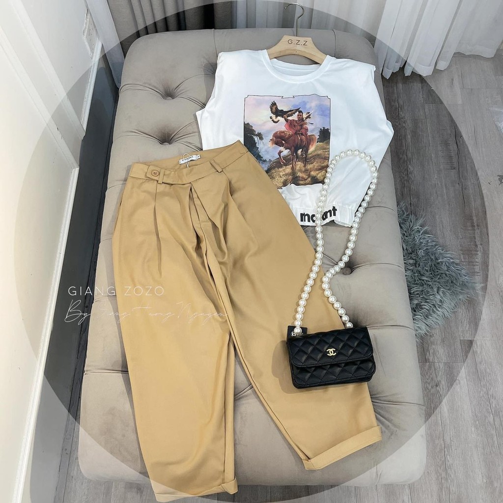 Set đồ nữ cá tính, set quần lửng áo thun đi chơi sang chảnh mùa hè đẹp 8A00205 | BigBuy360 - bigbuy360.vn