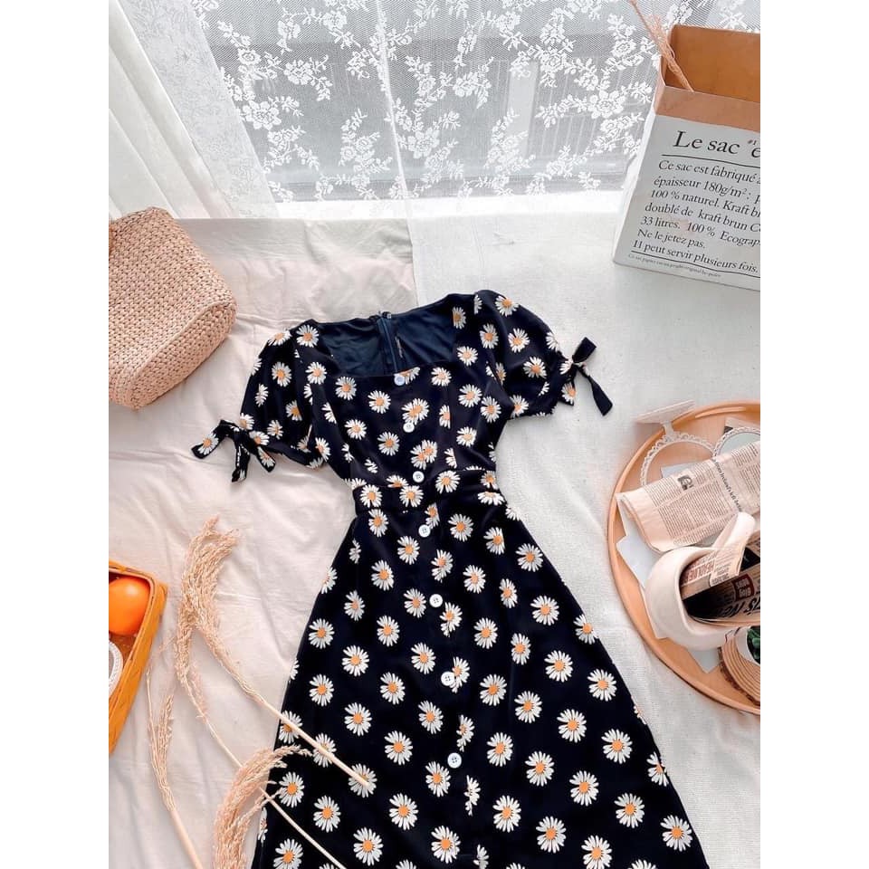 Daisy dress - mẫu “ĐẦM HOA CÚC TAY NƠ“ nhẹ nhàng cho những ngày bận rộn