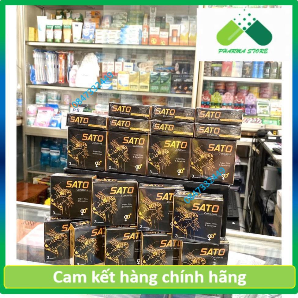 -Bao cao su SATO siêu mỏng-100% cao su tự nhiên-An toàn-Tiện dụng .