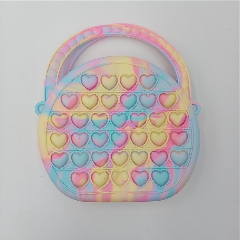 Pop It Fidget túi xách tay, Túi đeo vai, Ví tiền xu dành cho trẻ em Push Bubble Túi đồ chơi