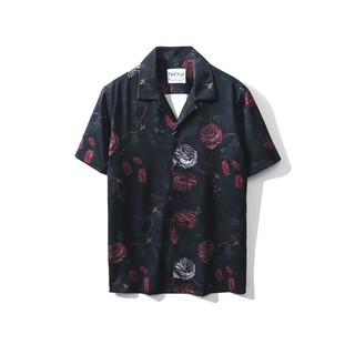 [HẾN STORE MENSWEAR] Áo Sơ mi Pijama Ngắn Tay HEBOZ chất lụa gân xéo cao cấp, họa tiết hoa lá- 00000633