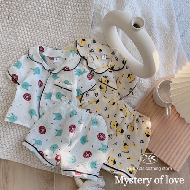 Bộ Pijama Cho Bé Trai Chất Đũi Xốp Siêu Thích 2 Màu Hot 2022