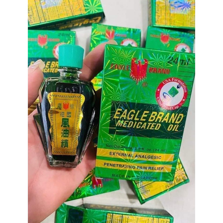 Dầu Gió Xanh Singapore 24ml - Mầu Đậm Đặc Chai Dẹt