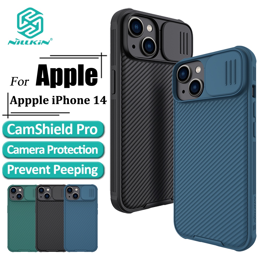 Ốp Điện Thoại Nillkin Bằng TPU + PC Chống Sốc Có Nắp Trượt Bảo Vệ Camera Cho iPhone 14