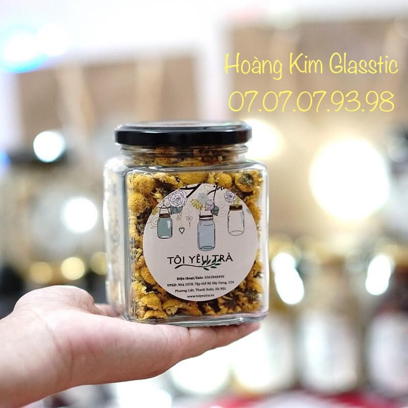 HỦ THUỶ TINH VUÔNG NẮP THIẾC- HỦ GIA VỊ THỰC PHẨM