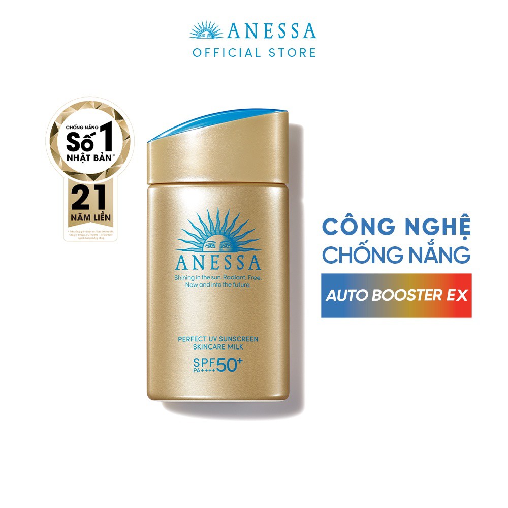 [HB GIFT]Sữa chống nắng dưỡng da kiềm dầu bảo vệ hoàn hảo Anessa Perfect UV Sunscreen Skincare Milk N SPF50+ PA++++ 60ml