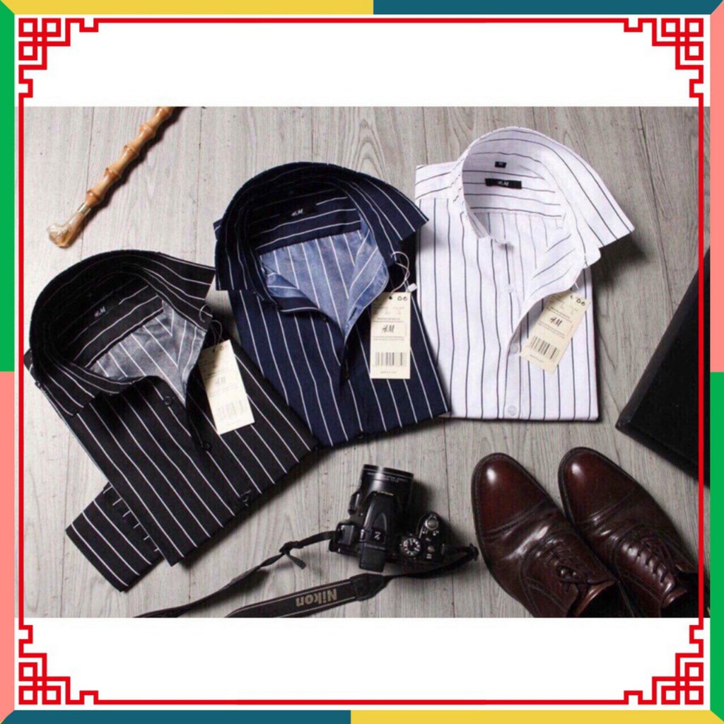 Áo sơ mi nam dài tay kẻ sọc - Ao so mi nam kẻ sọc dáng ôm Body Hàn Quốc, trẻ trung, năng động