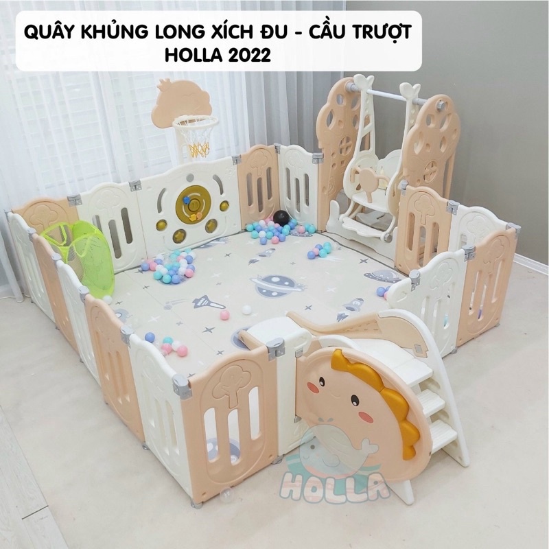 Quây Khủng Long + Xích đu + Cầu trượt Holla 2022