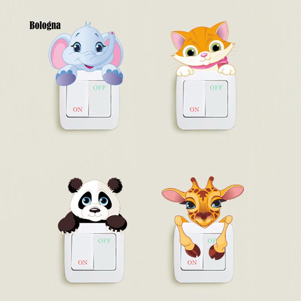 Sticker dán công tắc động vật hoạt hình đáng yêu