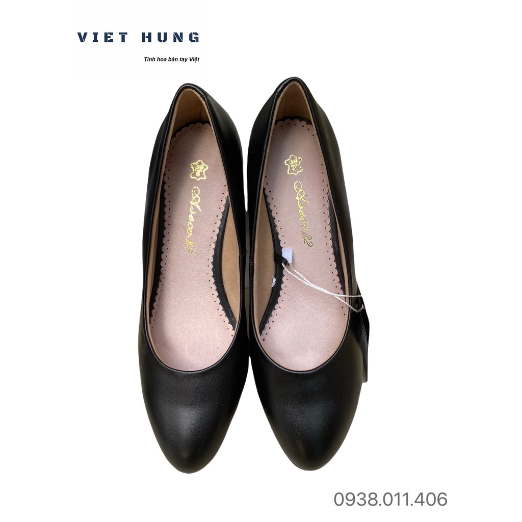 Giày nữ công sở - giày trung niên đế xuồng cao su 4 cm - giày da cừu hàng công ty bền nhẹ chắc chắn bảo hành 1 năm