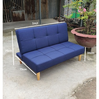 Sofa bed mini 1m2 chân gỗ - ghế sofa giường thông minh nhỏ gọn