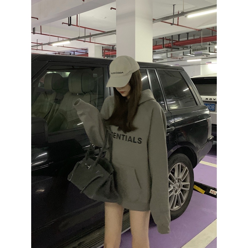 Áo Nỉ Hoodie Essentials In, Áo Nỉ Bông Unisex Nam Nữ