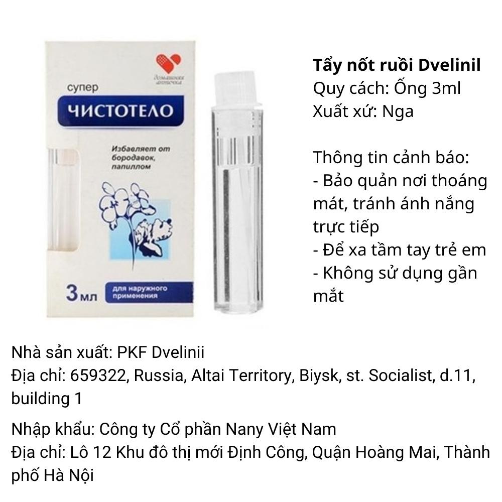 [SALE] [CAM KẾT 100% CHÍNH HÃNG] Gel Tẩy Nốt Ruồi DVELINIL Nga Tẩy Nốt Ruồi, Mụn Cơm, Mụn Cóc, Mụn Thịt