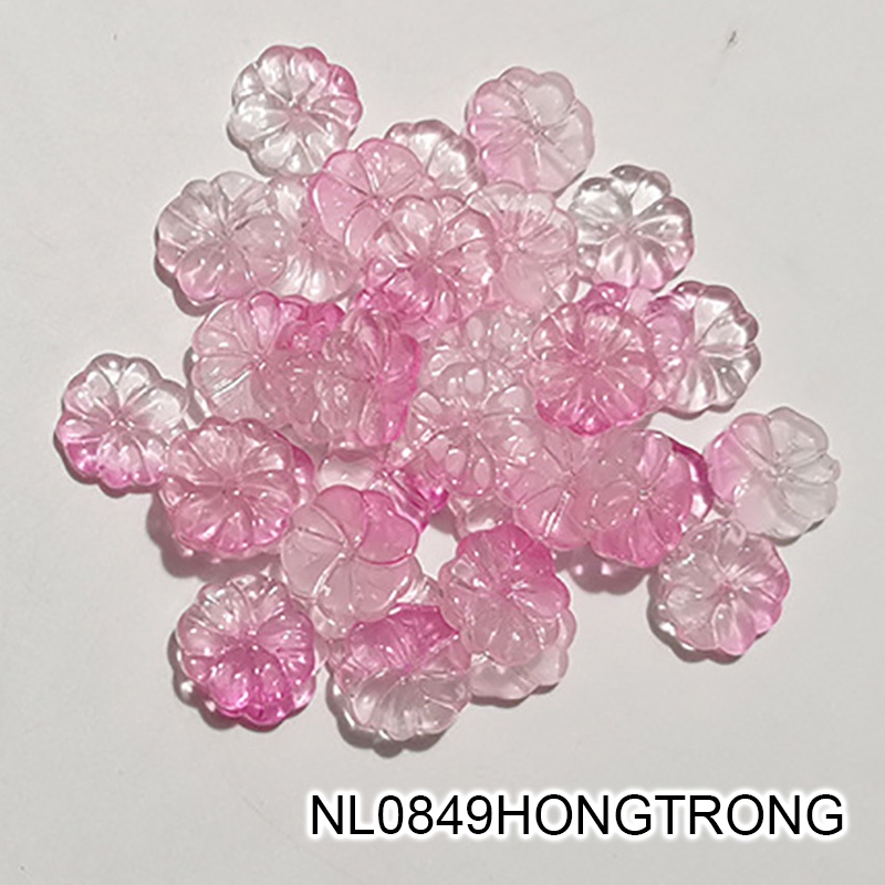 5 bông hoa 15mm chất liệu bột đá ép nguyên liệu làm trâm làm trang sức