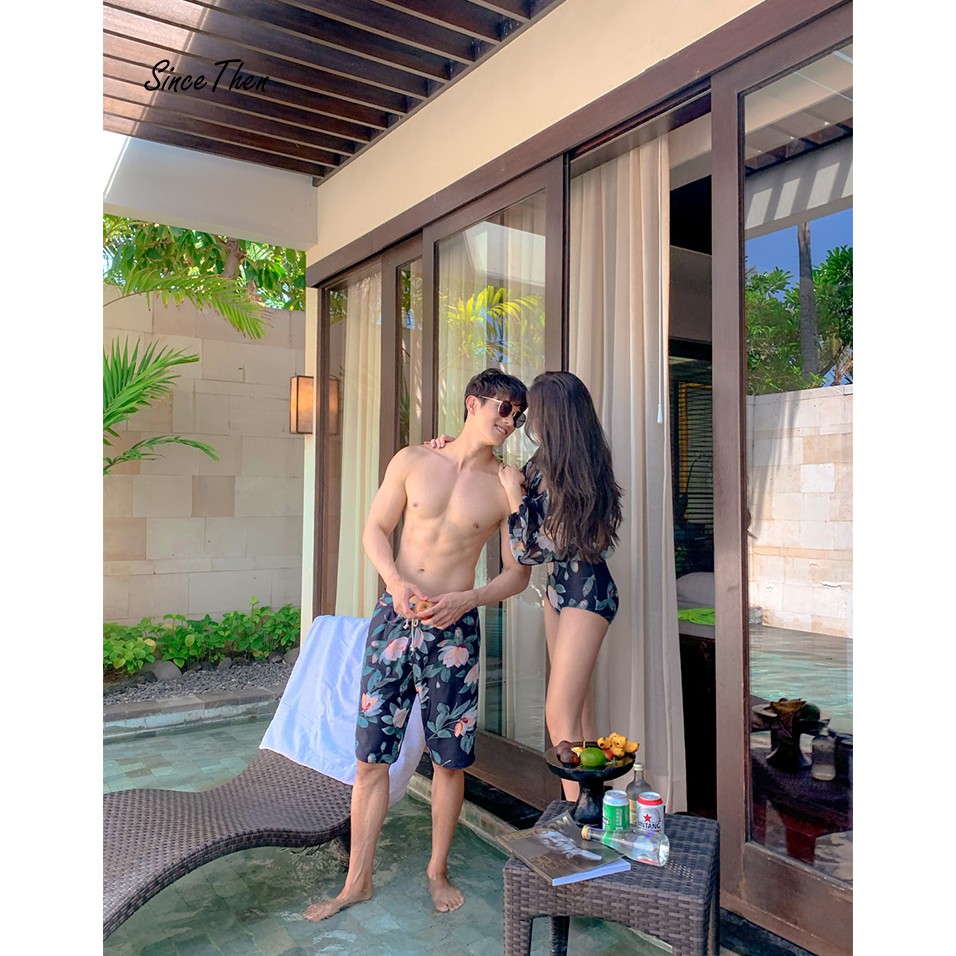 Đồ bơi đôi đi biển nam nữ thời trang họa tiết hoa lá - Since Then | BigBuy360 - bigbuy360.vn