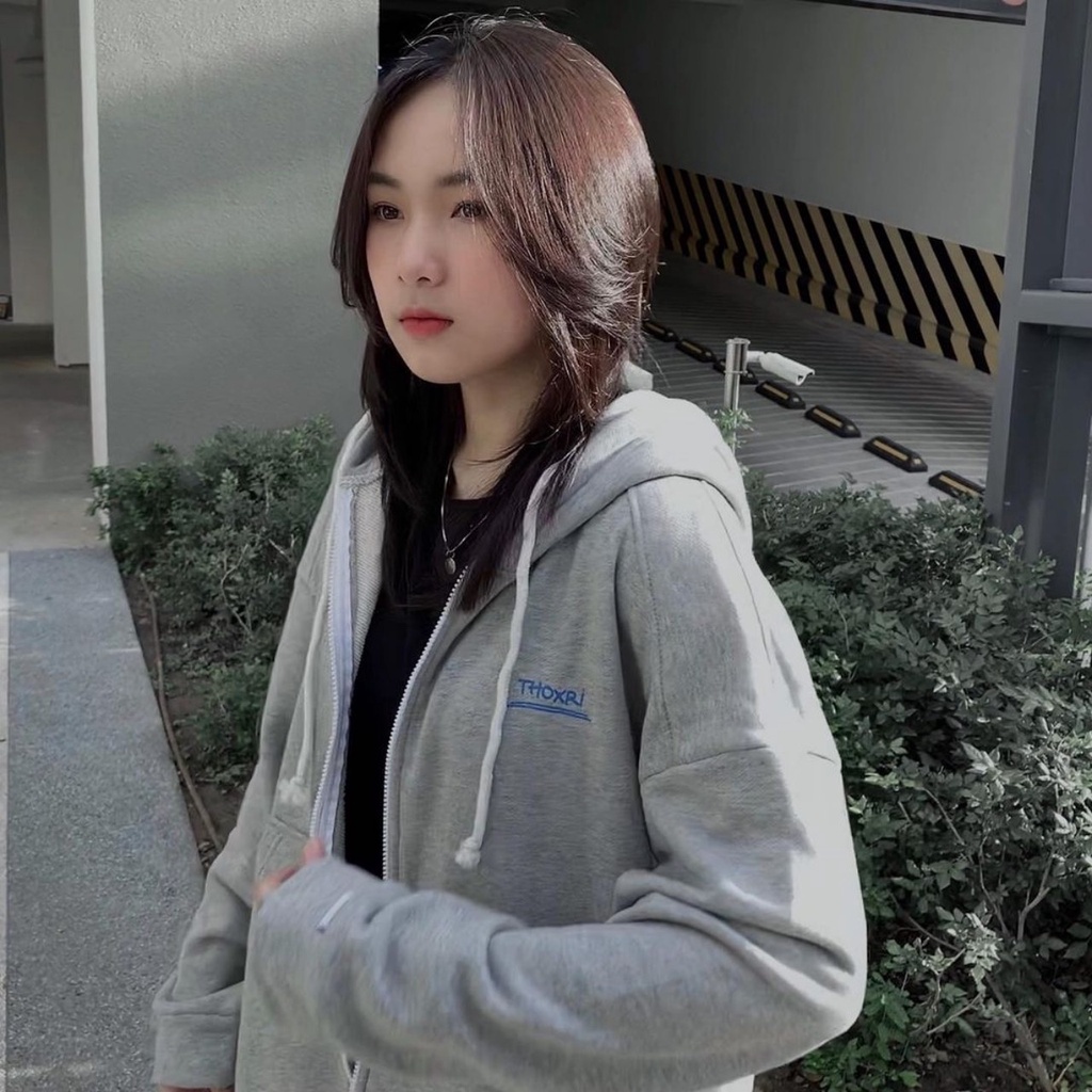 Áo Khoác Dây Kéo THOXRI Form Rộng Nỉ Bông Dày Dặn Ulzzang Unisex