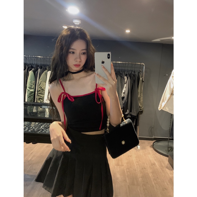 Áo Nữ Hai Dây Phối Màu Tương Phản Thời Trang Mùa Hè Mới