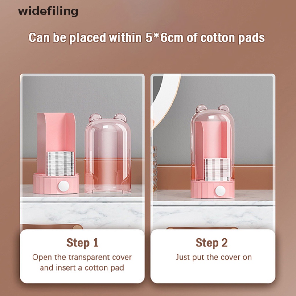 [Hàng mới về] Bộ hộp đựng kèm 50 bông tẩy trang treo tường trong suốt dạng nhấn tự động