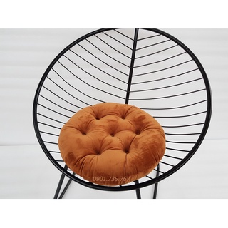 Nệm ngồi bệt tròn, Đệm lót ghế nón Vải Nhung 43x43x8cm