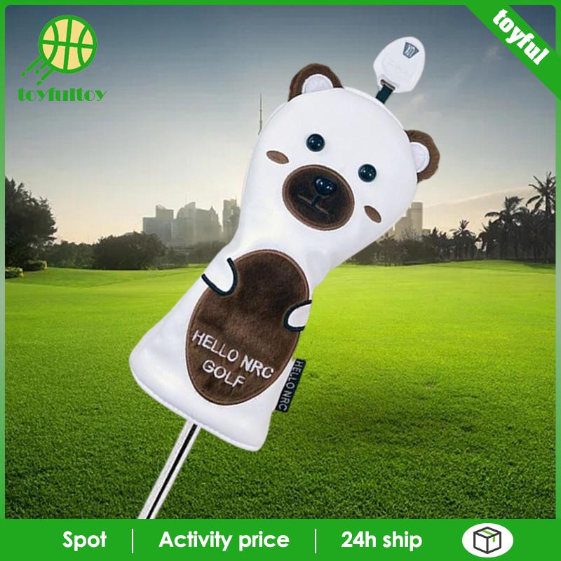 Vỏ Bọc Đầu Gậy Đánh Golf Bằng Da PU In Hình Gấu Dễ Thương