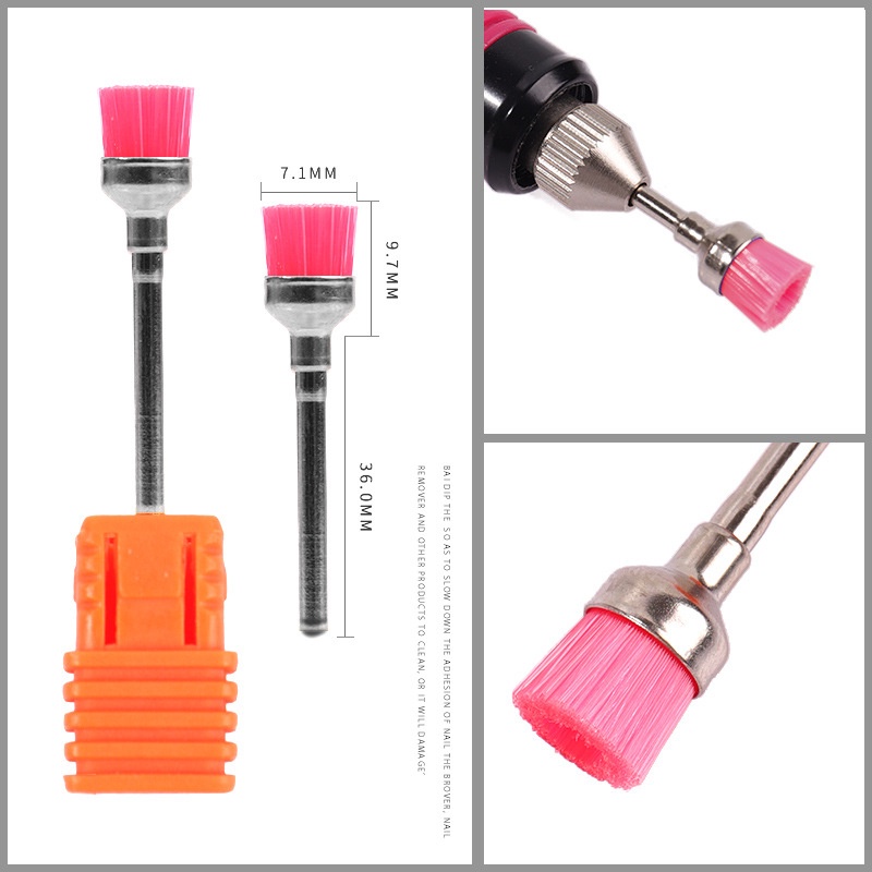 Đầu cọ làm sạch móng tay Misscheering GJ0192 nhỏ gọn tiện lợi tùy chọn màu sắc